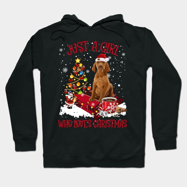 Vizsla Dog Just A Girl Who Loves Christmas Hoodie by Brodrick Arlette Store